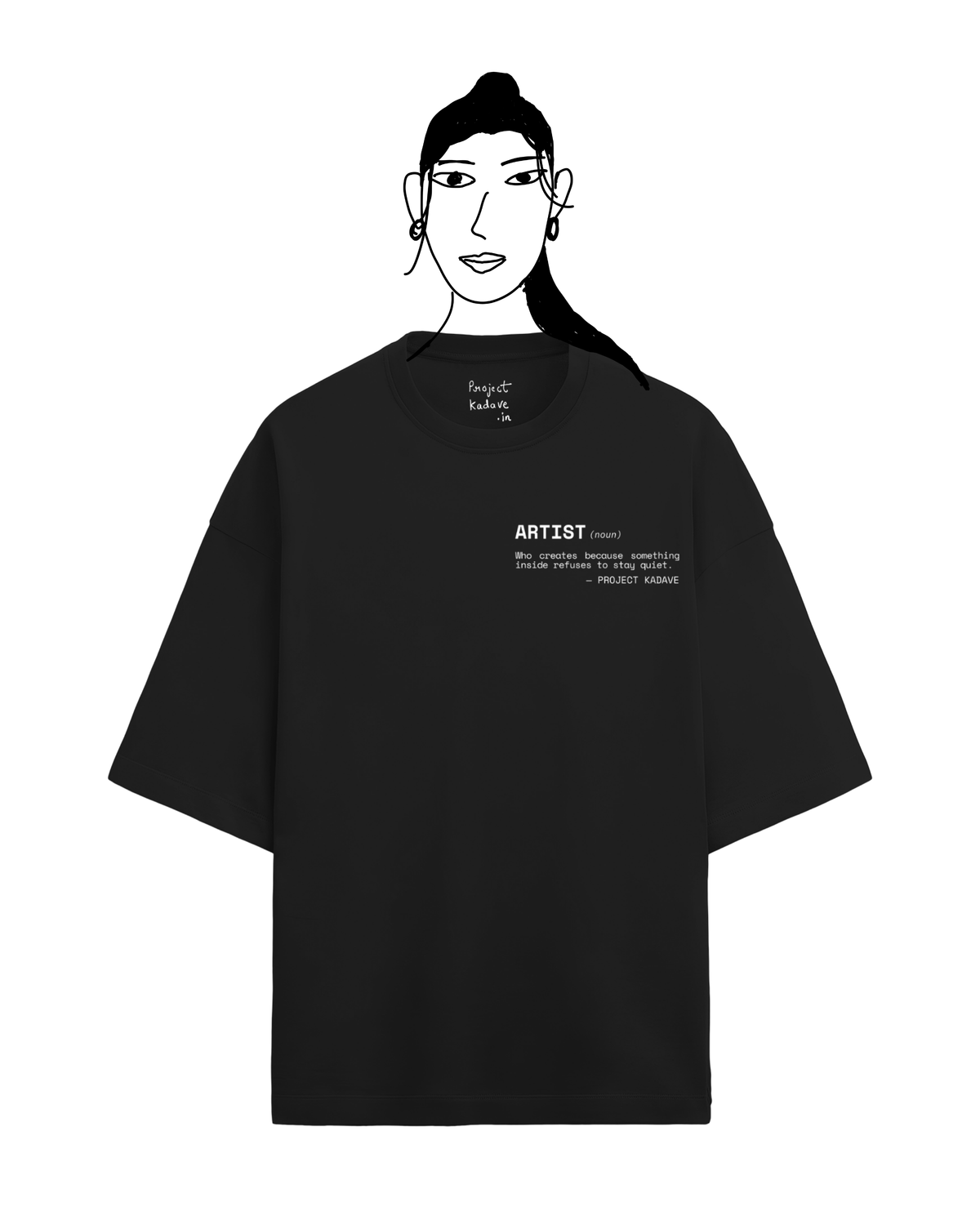 Artist terry oversized tee in black
