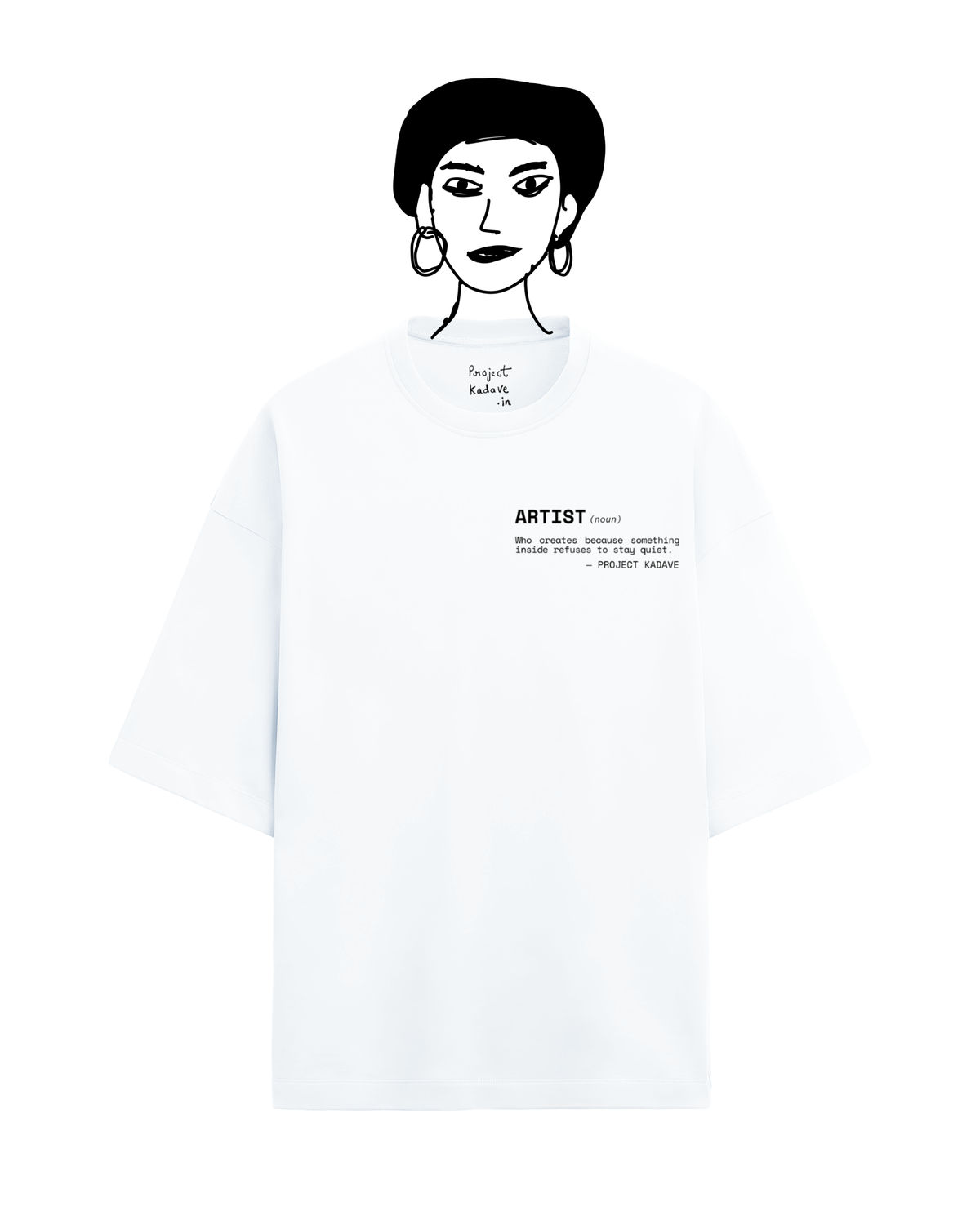 Artist terry oversized tee in white