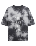 The art is you tie-dye tee in black white