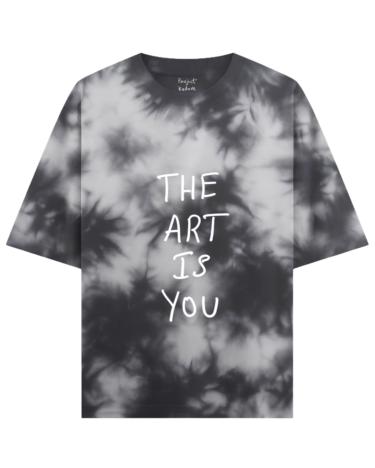 The art is you tie-dye tee in black white