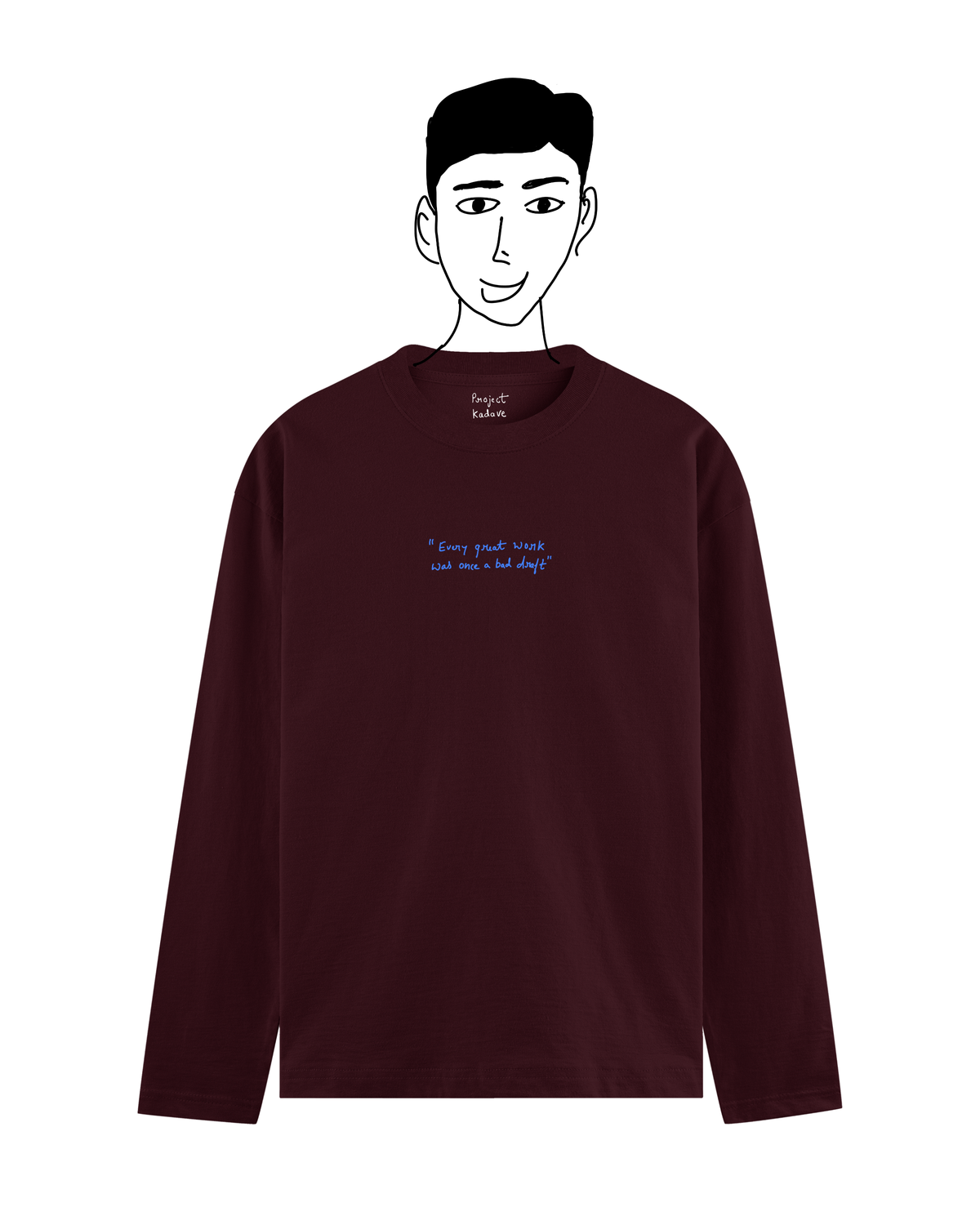 Maroon full sleeve basic tee