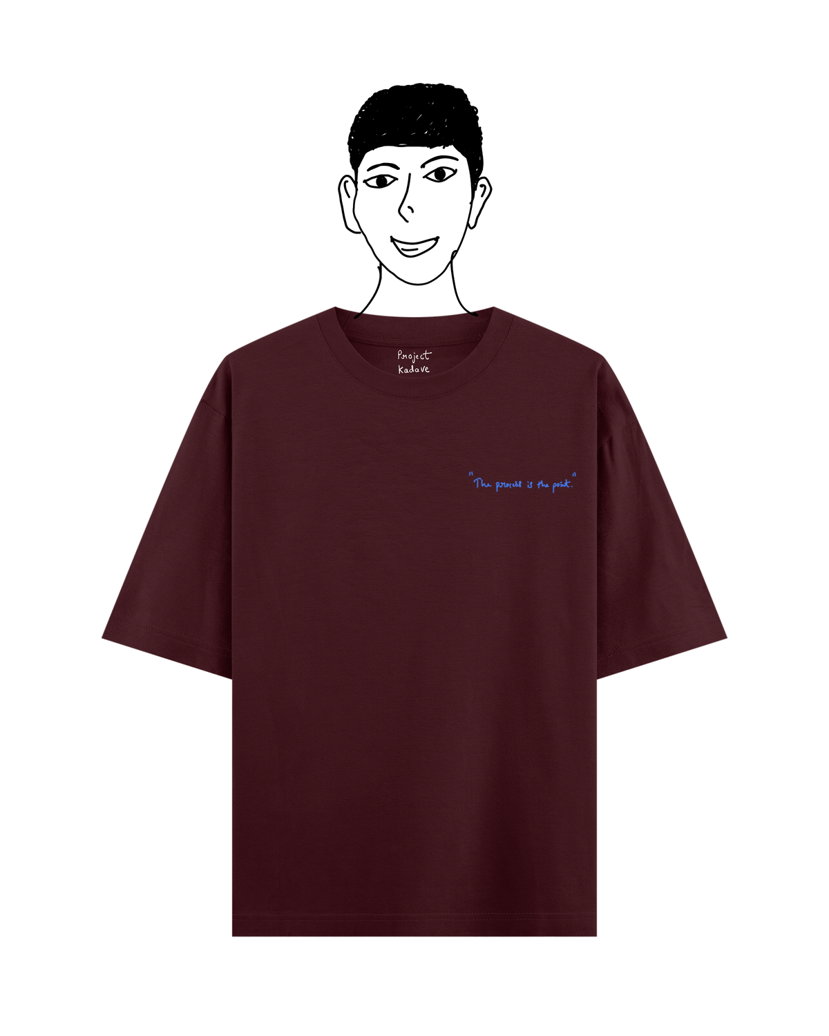 Maroon oversized basic tee