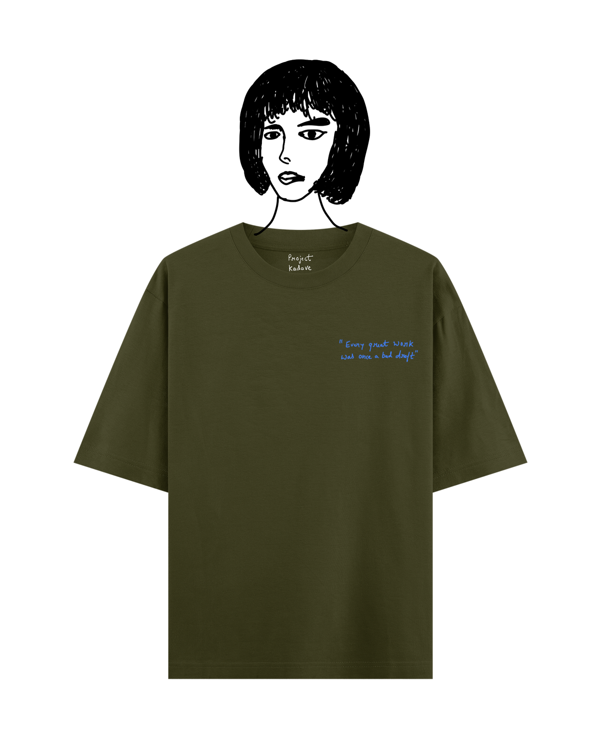 Olive green oversized basic tee