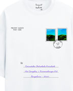 Post-card 2 terry oversized tee in white
