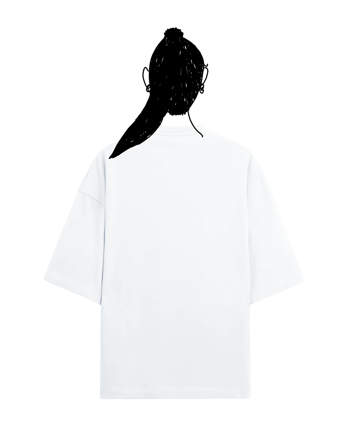 Post-card 2 terry oversized tee in white