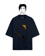Sunset terry oversized tee in navy