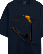 Sunset terry oversized tee in navy