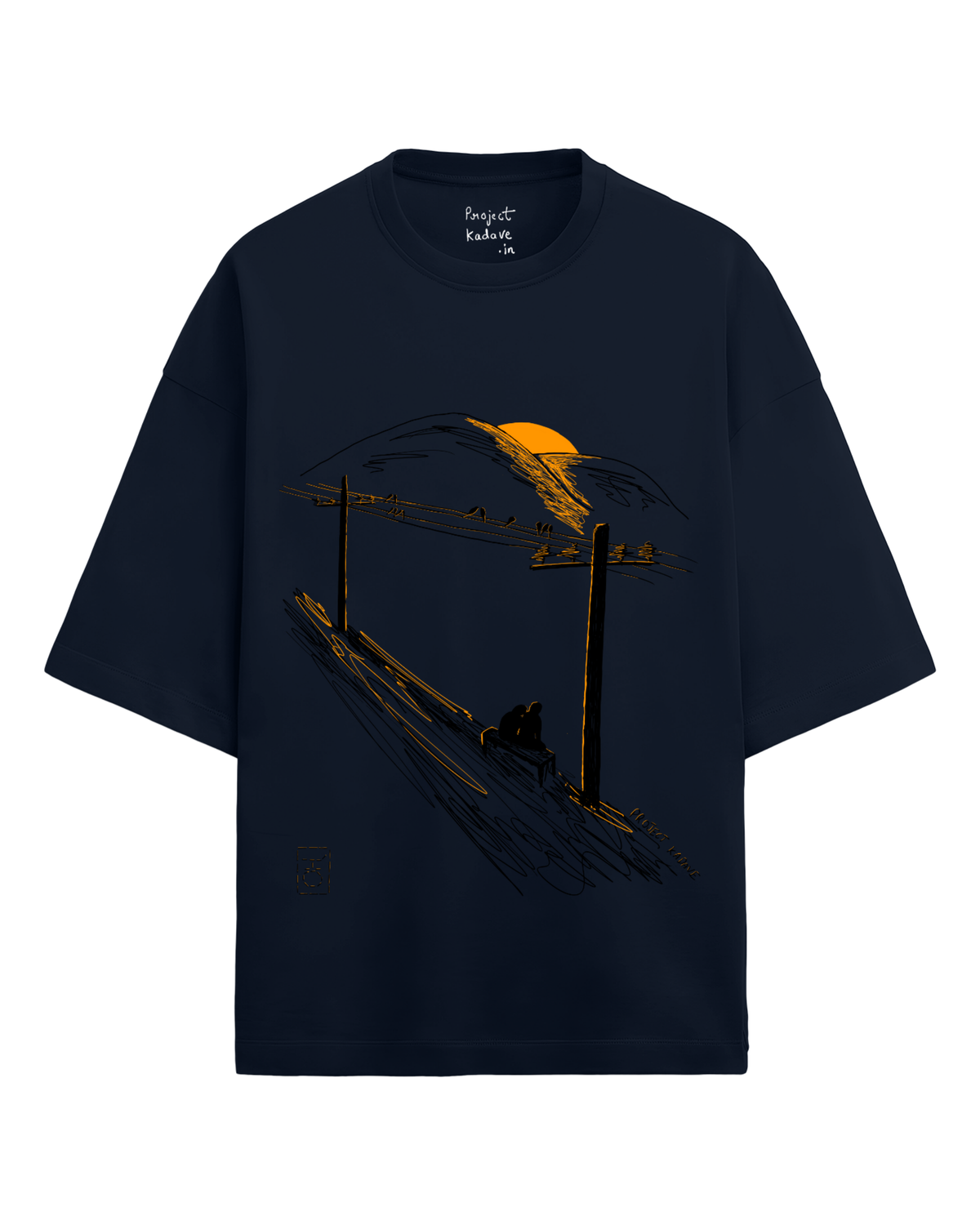 Sunset terry oversized tee in navy