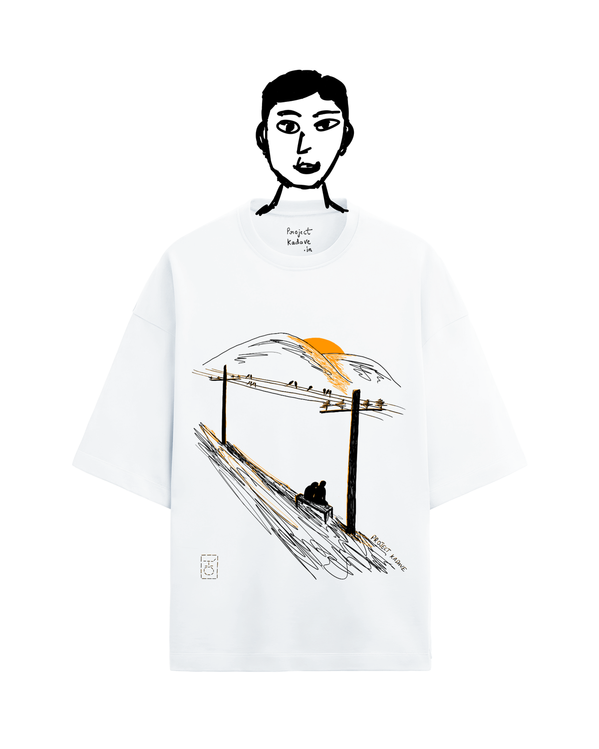 Sunset terry oversized tee in white