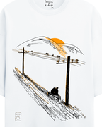 Sunset terry oversized tee in white