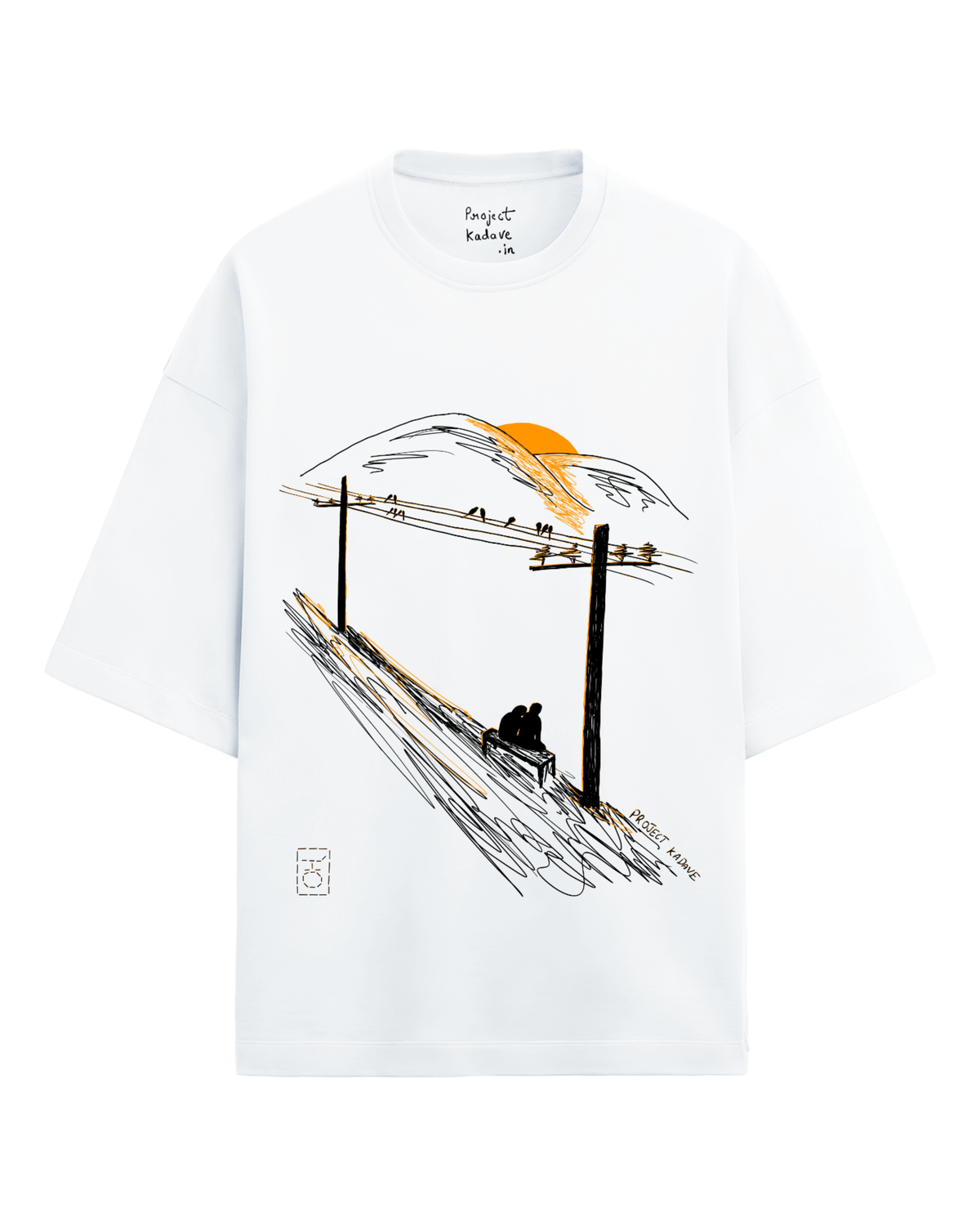 Sunset terry oversized tee in white