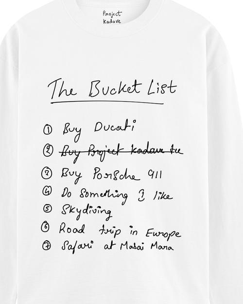 The bucket list full sleeve tee