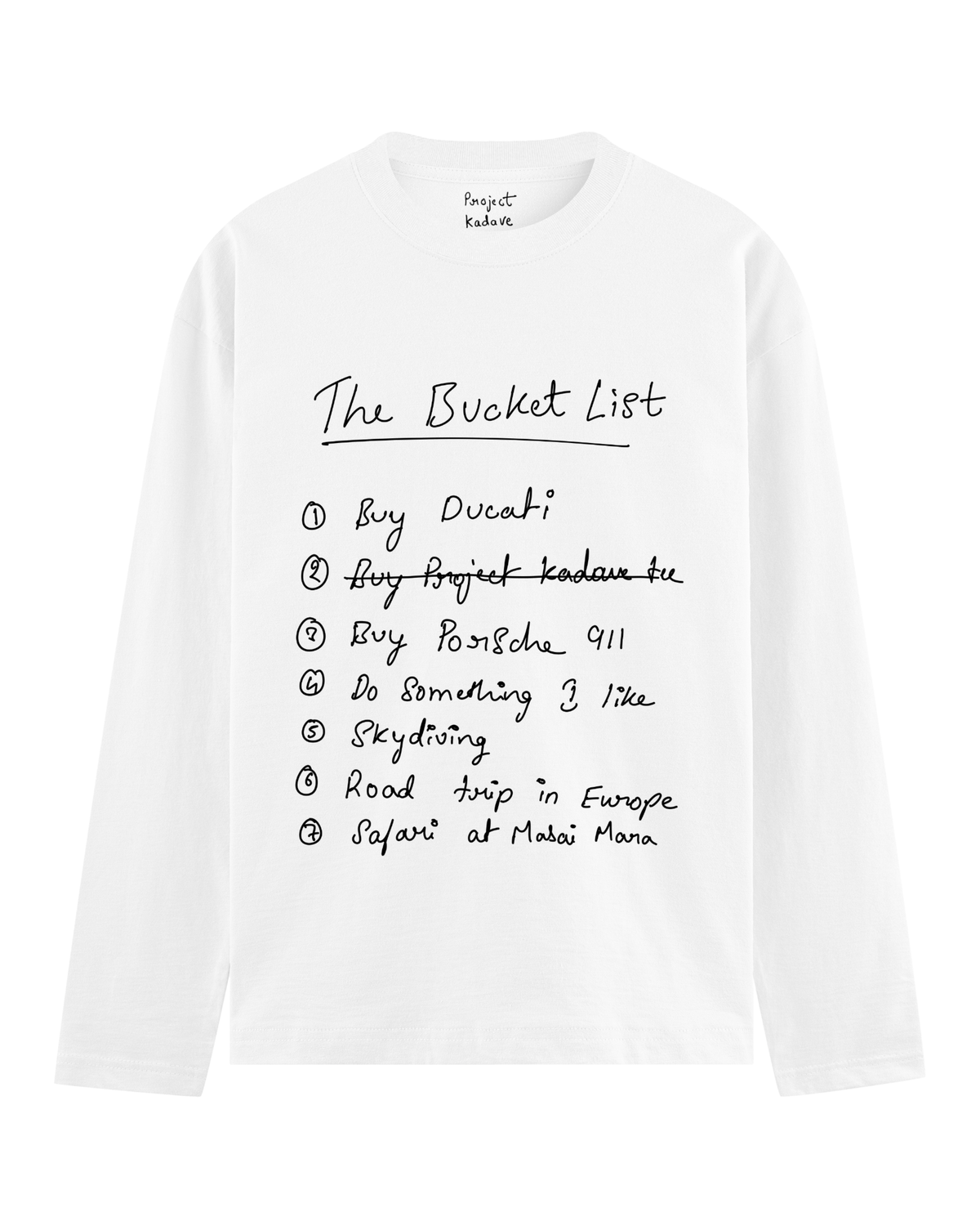 The bucket list full sleeve tee