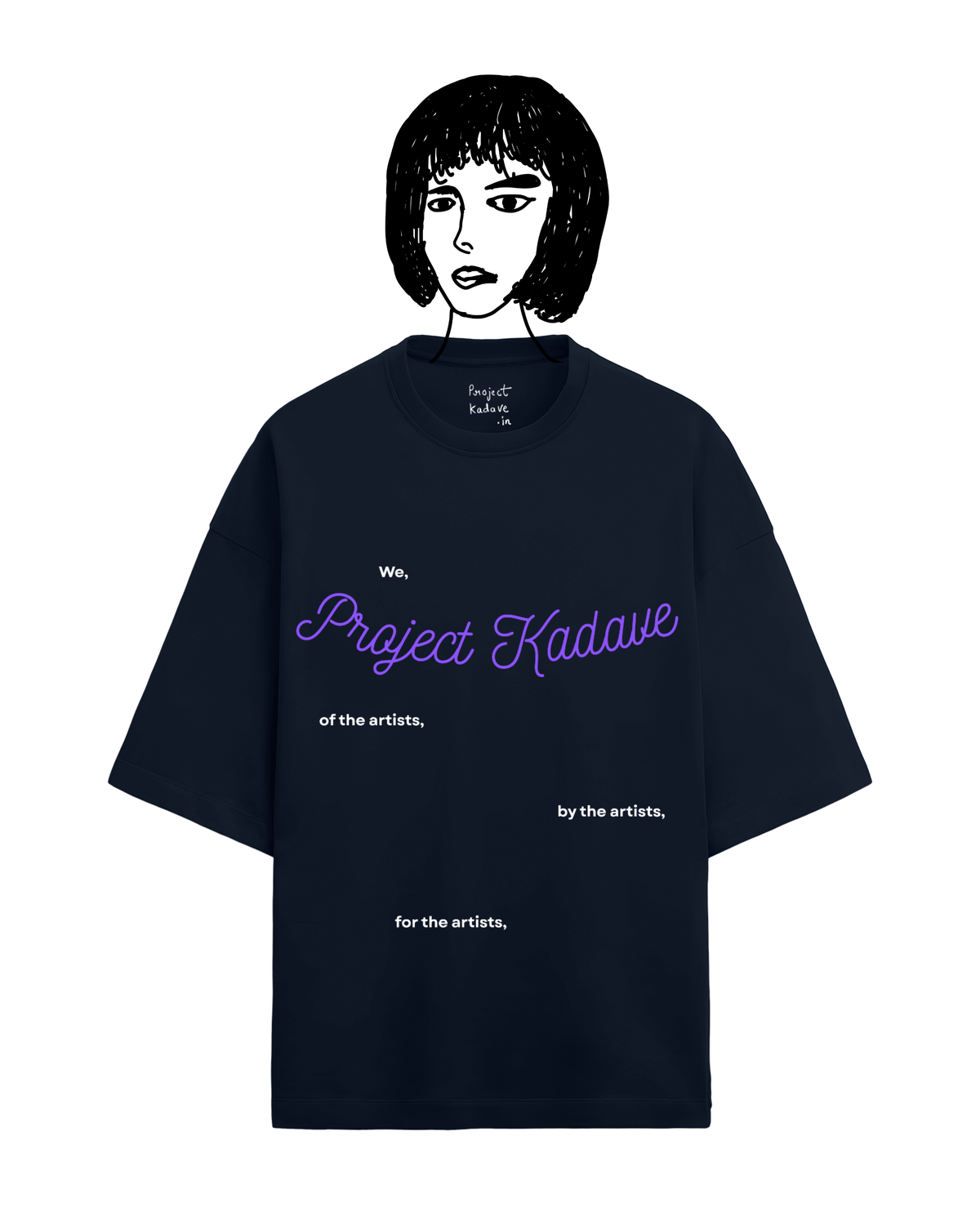 We, project kadave terry oversized tee in navy