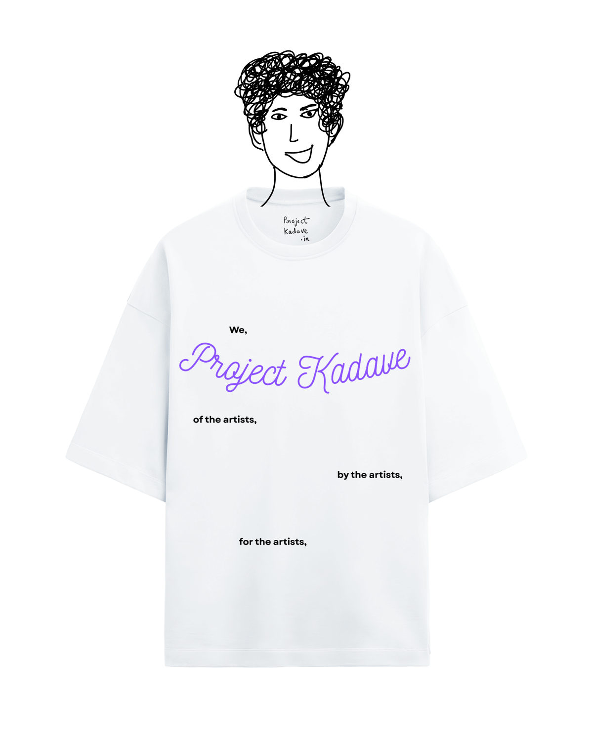 We, Project Kadave terry oversized tee in white
