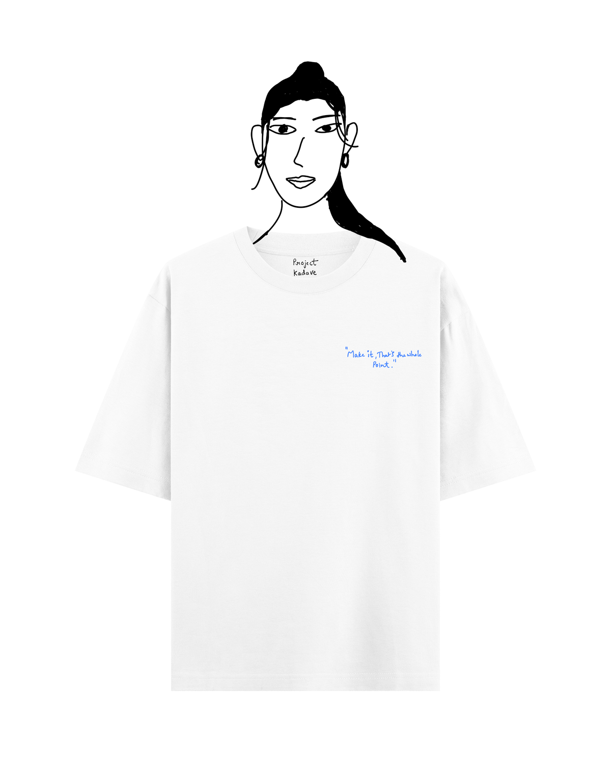 White oversized basic tee